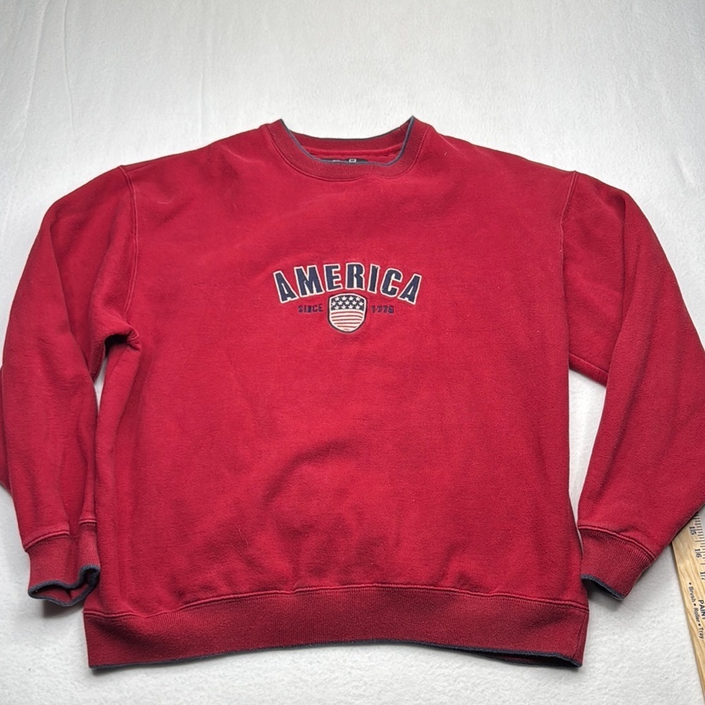 Croft & Barrow Red Crewneck Cozy Fleece vintage size large c&b sweatshirt shirt